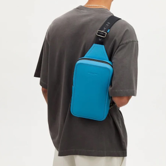 Coach Sullivan Pack Crossbody Mens Bag Electric Blue - Picture 1 of 10